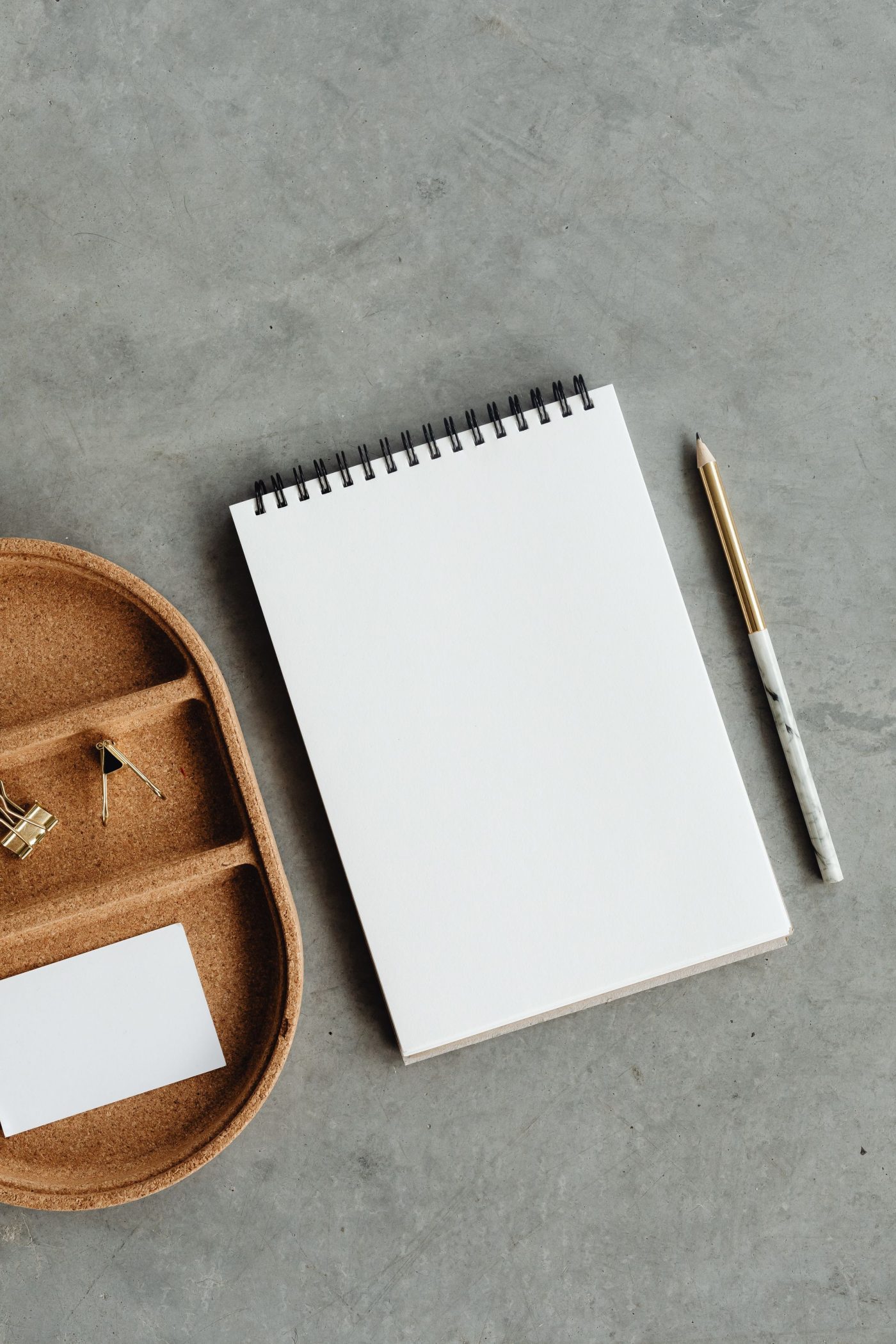 Blank notepad and business card mockup